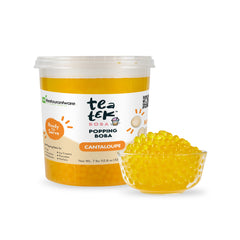 Tea Tek 7 lb Popping Boba - Cantaloupe - 4 count box