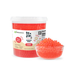 Tea Tek 7 lb Popping Boba - Cherry - 4 count box