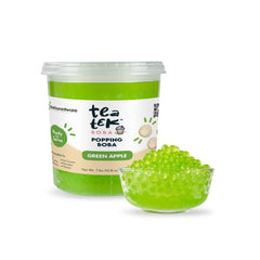 Tea Tek 7 lb Popping Boba - Green Apple - 4 count box