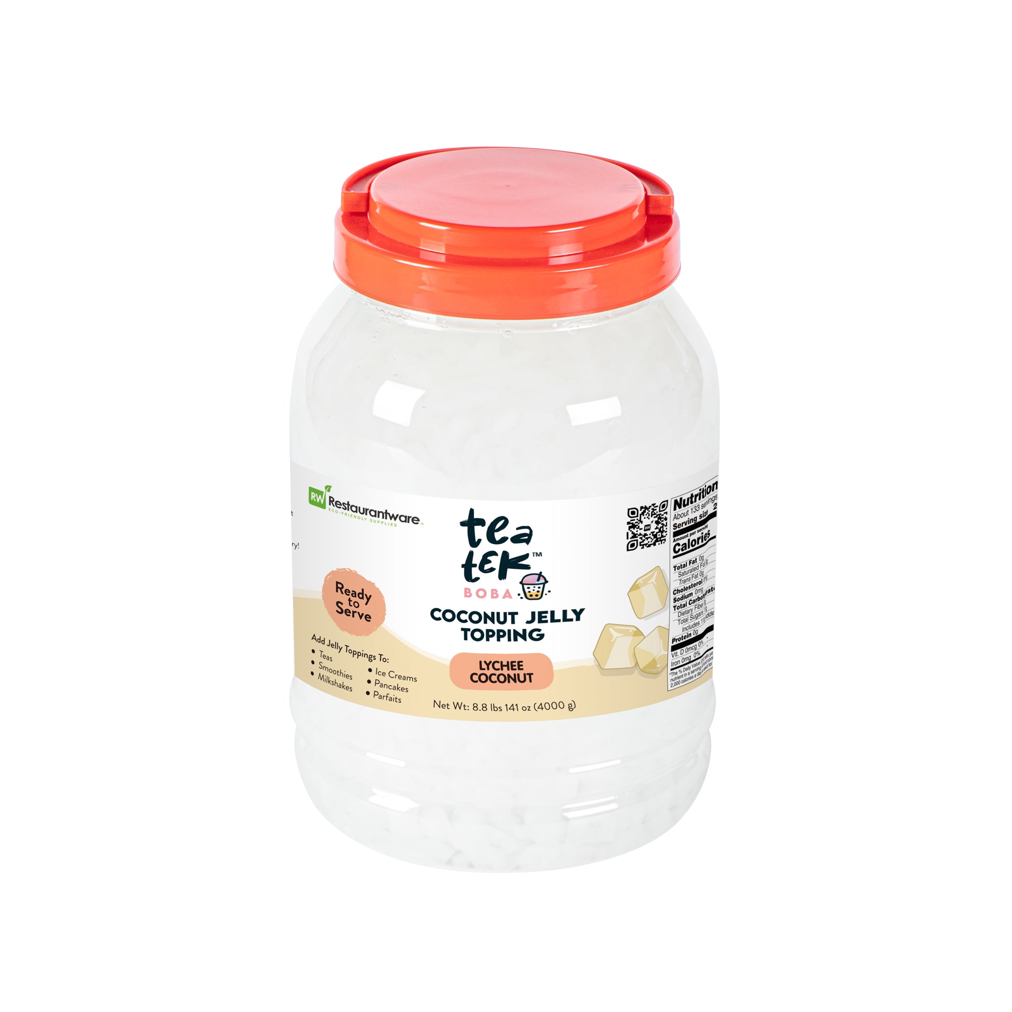 Tea Tek 8.8 lb Jelly Topping - Lychee Coconut - 4 count box