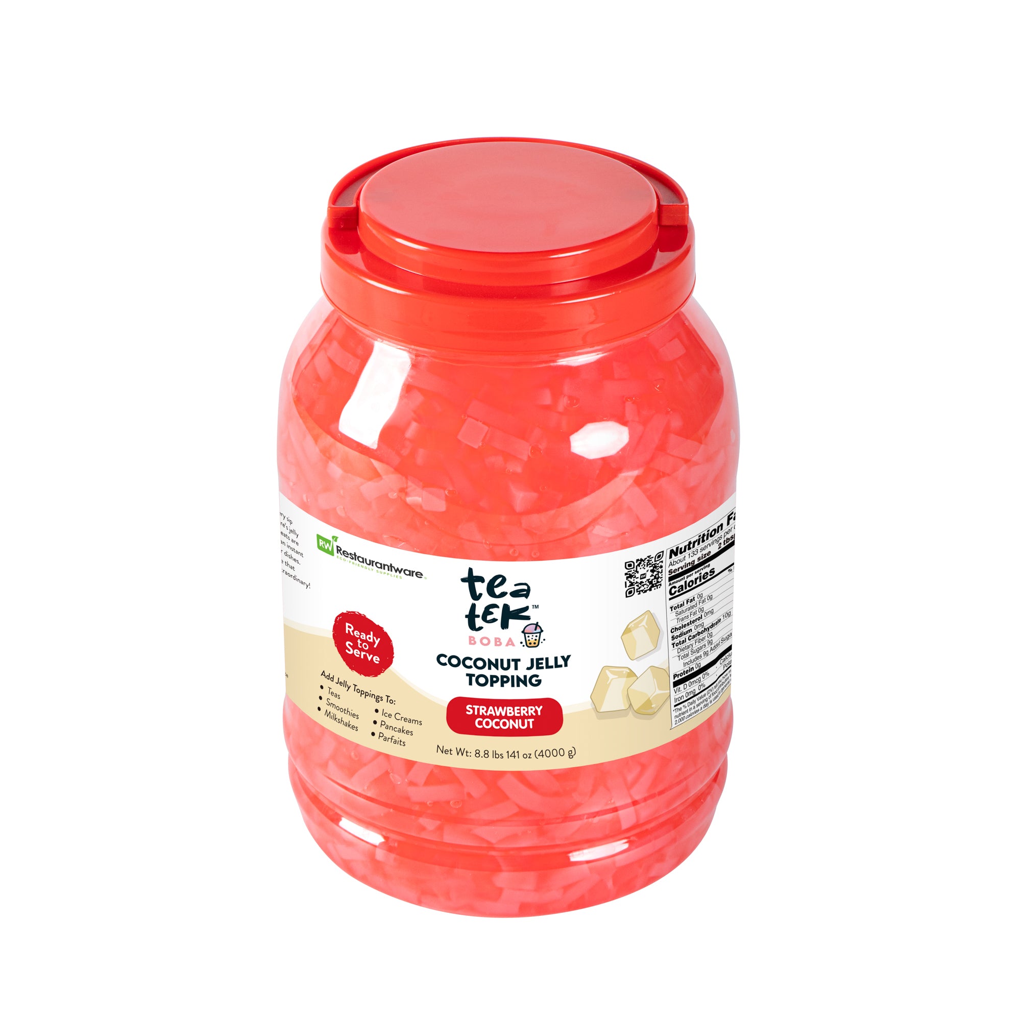 Tea Tek 8.8 lb Jelly Topping - Strawberry Coconut - 4 count box