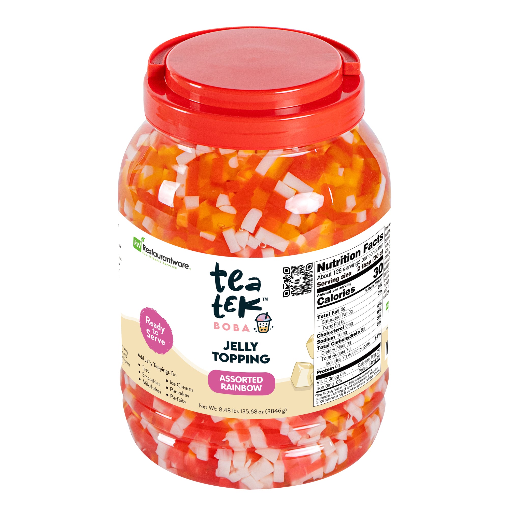 Tea Tek 8.48 lb Jelly Topping - Assorted Rainbow - 4 count box