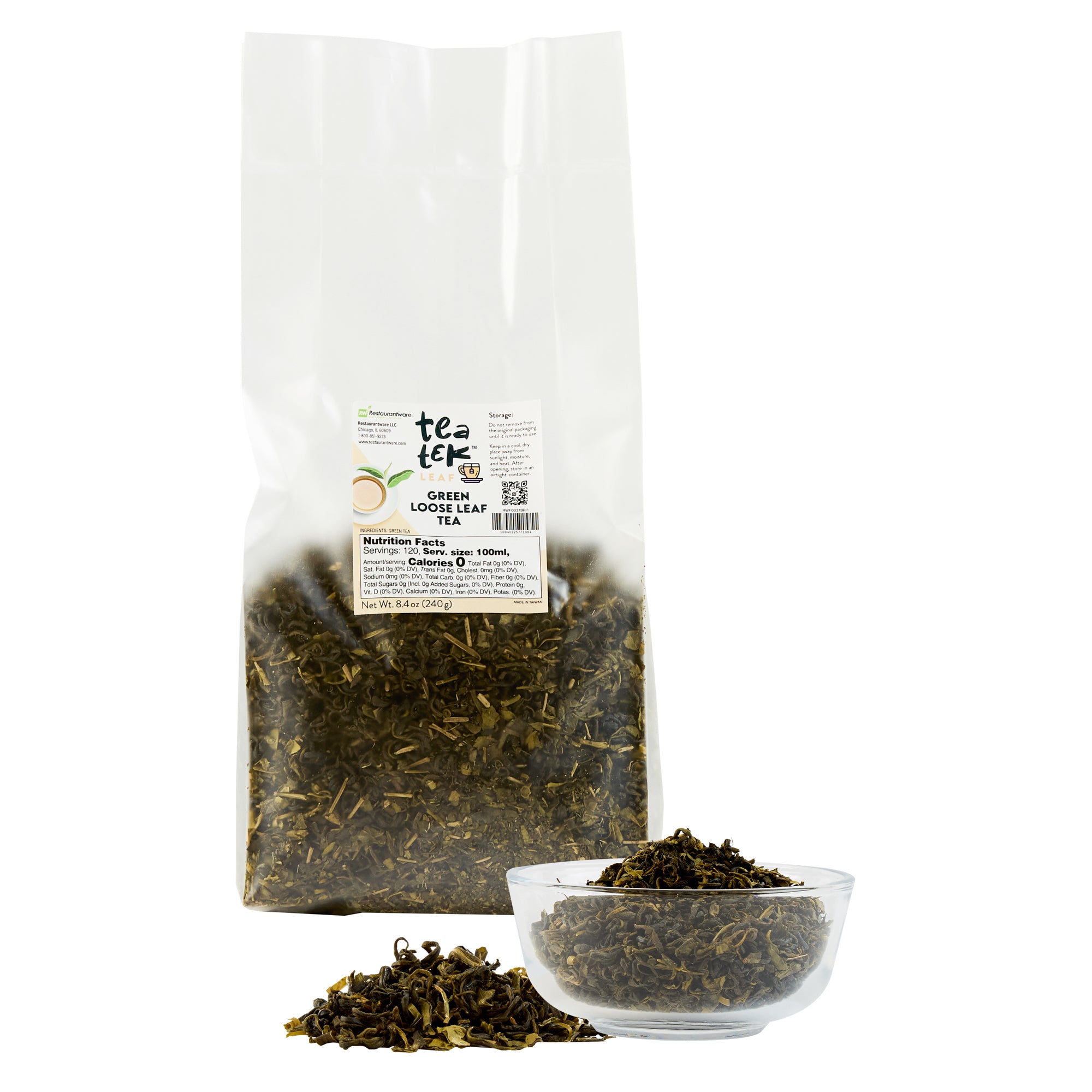 Tea Tek 8.4 oz Green Loose Leaf Tea - 25 count box