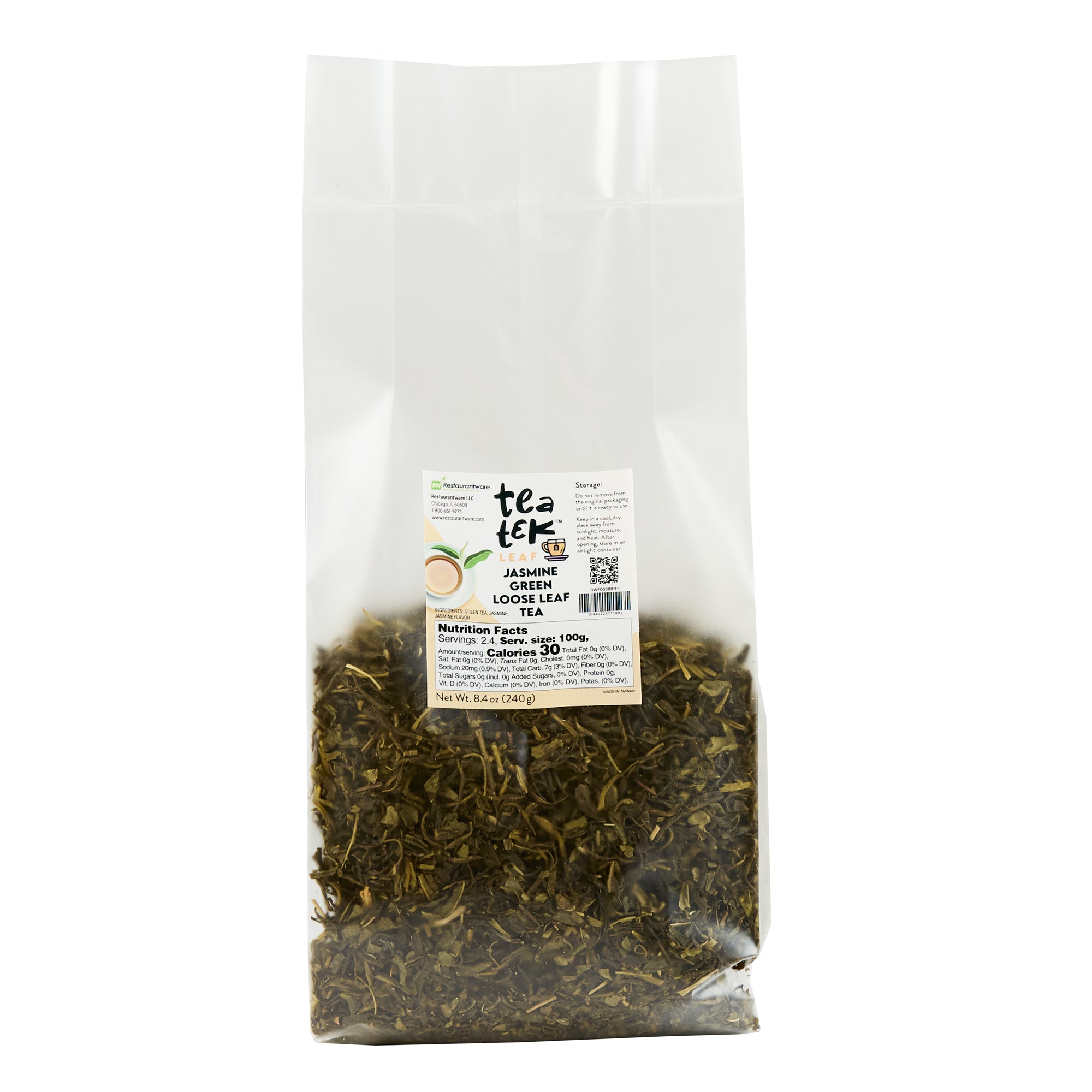 Tea Tek 8.4 oz Jasmine Green Loose Leaf Tea - 25 count box