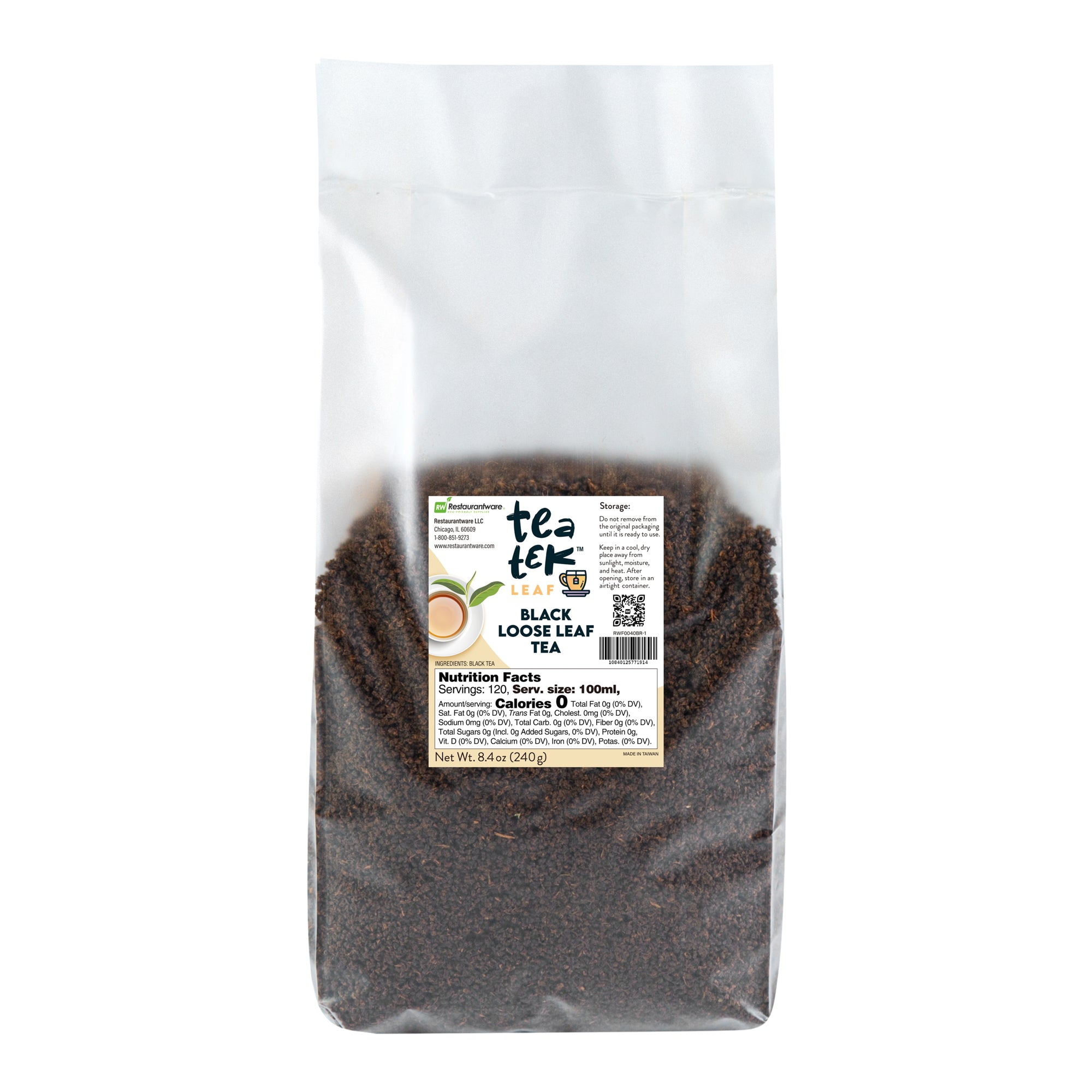 Tea Tek 8.4 oz Black Loose Leaf Tea - 25 count box