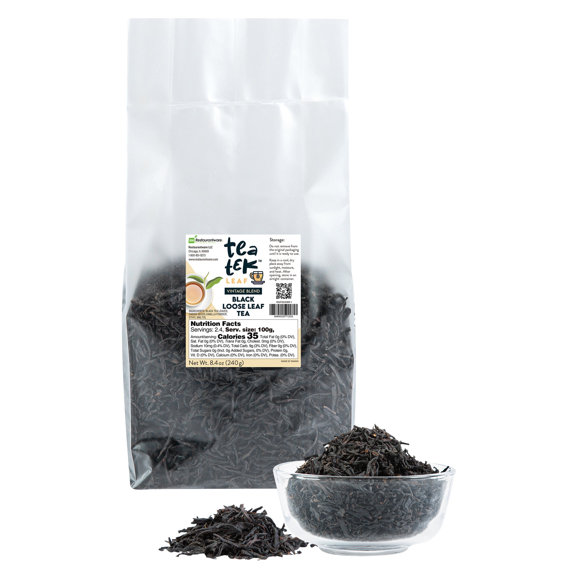 Tea Tek 8.4 oz Black Loose Leaf Tea - Vintage Blend - 25 count box