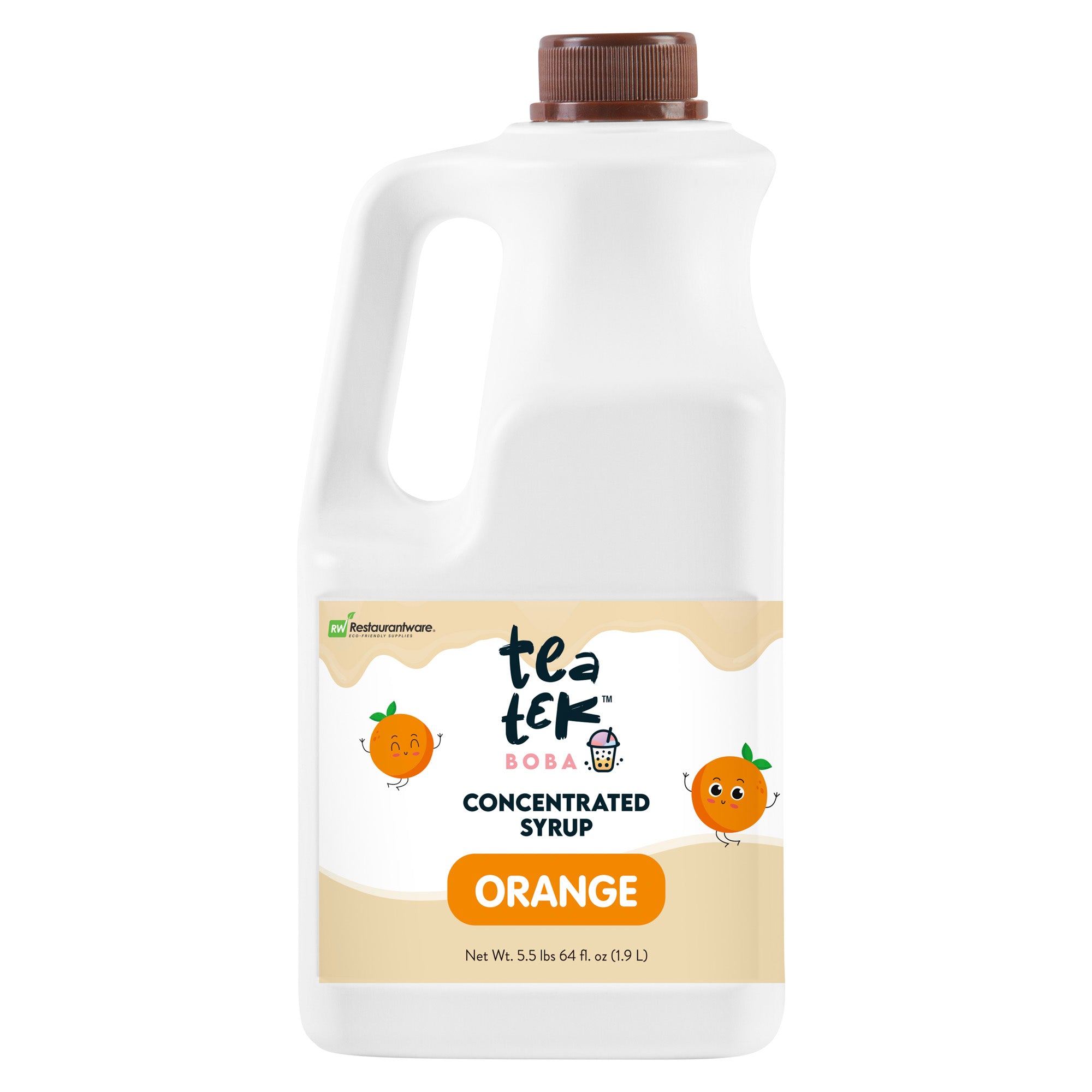 Tea Tek 64 fl. oz Concentrated Syrup - Orange - 6 count box