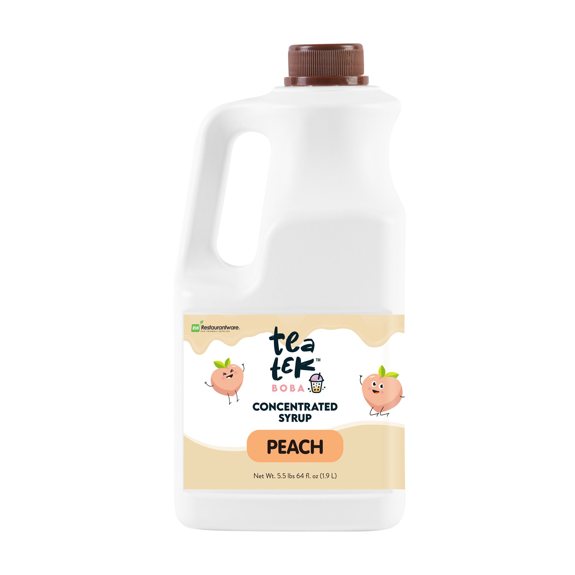 Tea Tek 64 fl. oz Concentrated Syrup - Peach - 6 count box