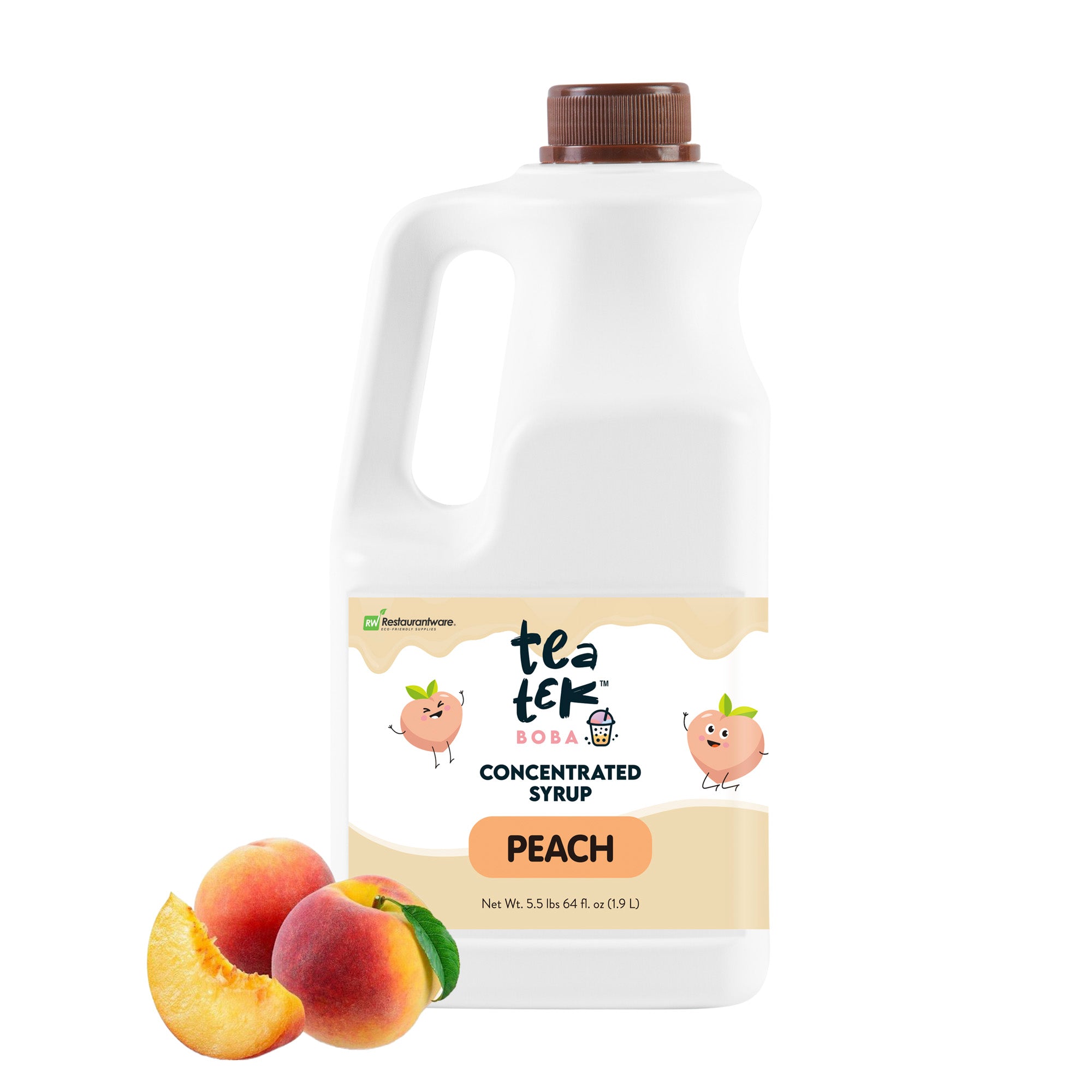 Tea Tek 64 fl. oz Concentrated Syrup - Peach - 6 count box