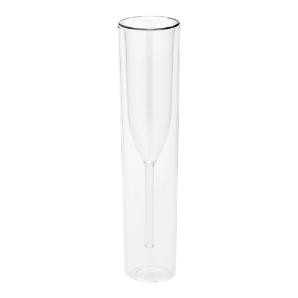 Forma 4 oz Round Glass Champagne Flute - Double Wall - 2" x 2" x 9 1/4" - 10 count box