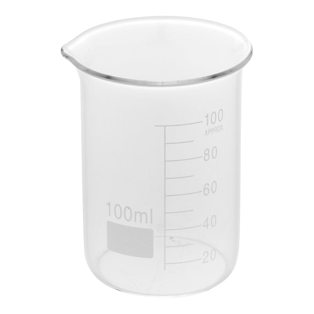 RW Lab 100 mL Glass Beaker - Borosilicate - 2 1/4" x 2 1/4" x 3" - 10 count box