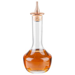 Bar Lux 4 oz Glass Modern Style Bitters Bottle - Copper-Plated Dasher - 5 3/4