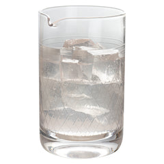 Bar Lux 30 oz Cocktail Mixing Glass - Diamond Cut Pattern, Hand-Blown, Crystal - 4 1/2