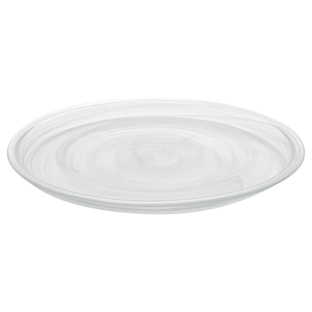 Vetri Round White Glass Solar Plate - 11" x 11" x 3/4" - 6 count box