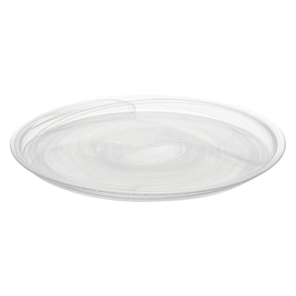 Vetri Round White Glass Solar Plate - 13" x 13" x 3/4" - 6 count box