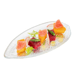 Vetri Clear Glass Leaf Serving Plate - 11 3/4