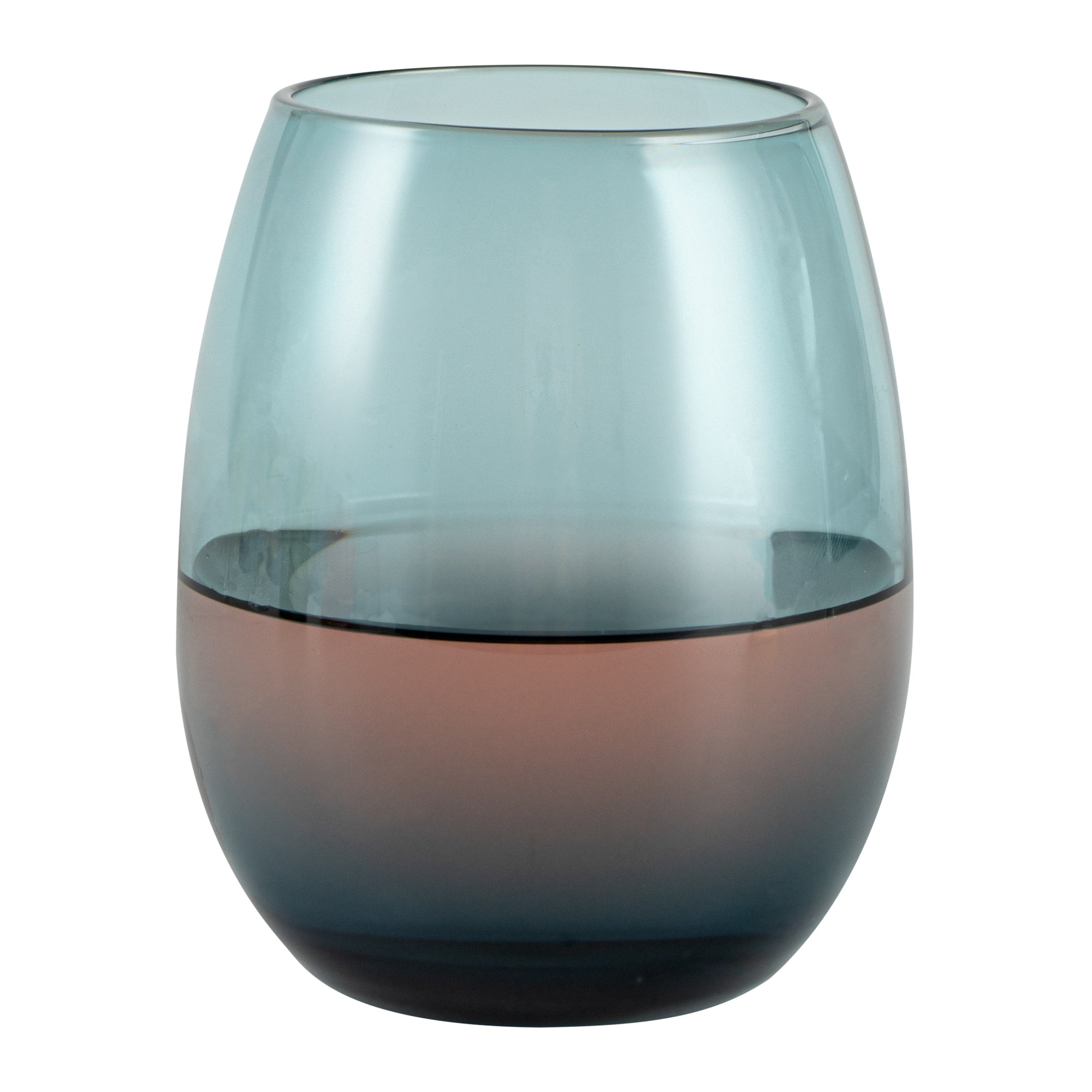 Vetri 15 oz Blue Stemless Wine Glass - 3 3/4" x 3 3/4" x 4 1/4" - 24 count box