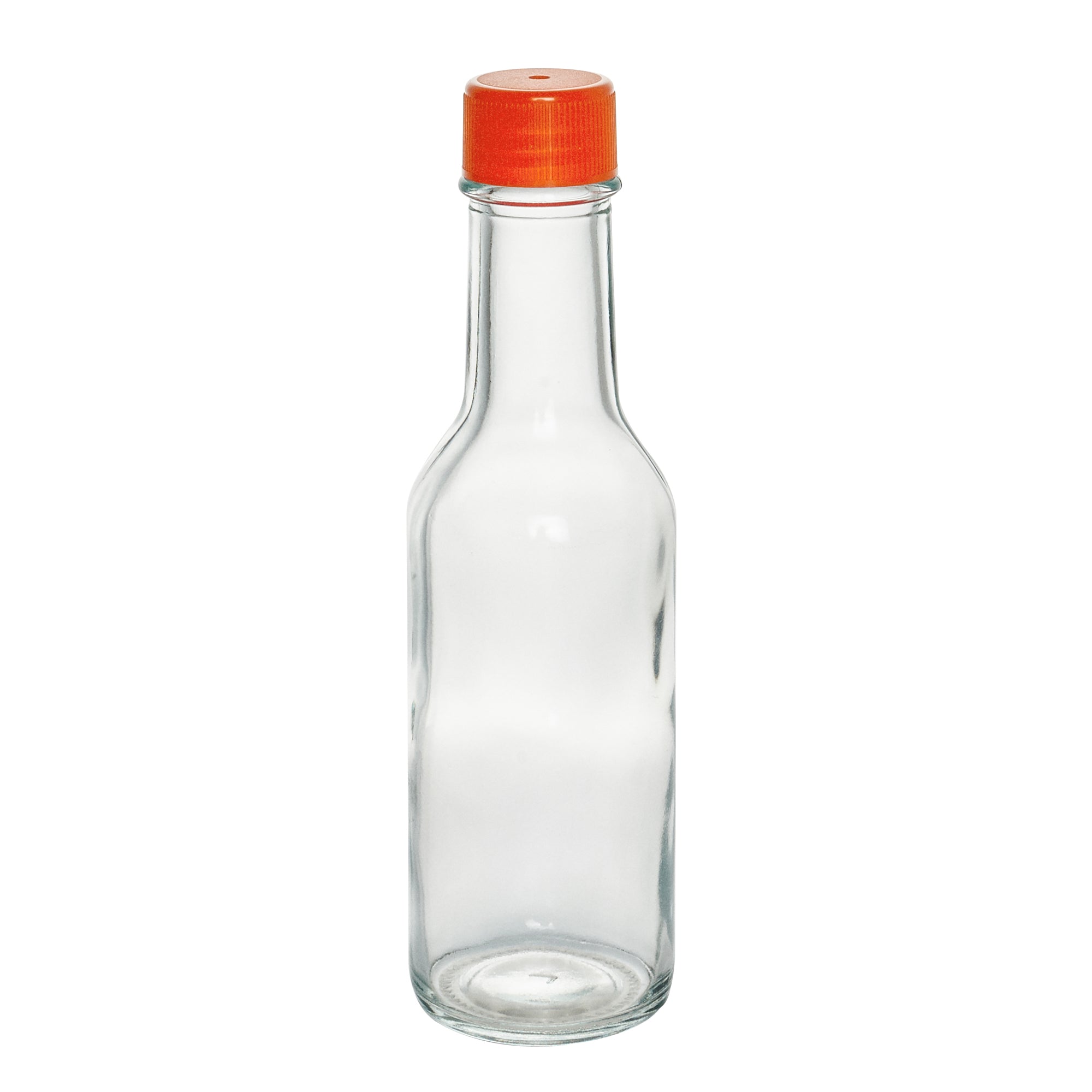 Vetri 5 oz Glass Woozy Bottle - with Red Cap - 1 3/4" x 1 3/4" x 6 3/4" - 10 count box