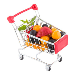 Rectangle Silver Stainless Steel Medium Shopping Cart - 5 1/2