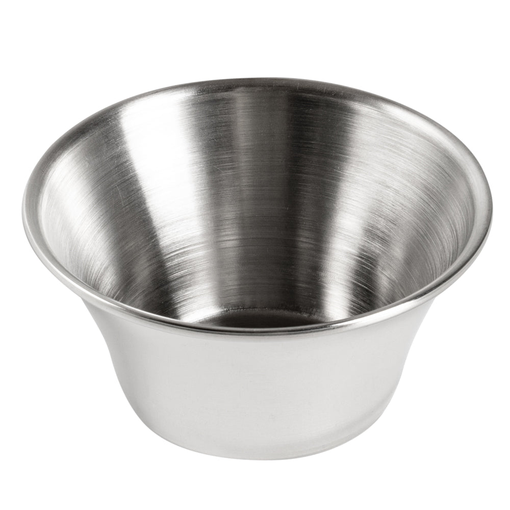 4 oz Stainless Steel Condiment Cup - 3" x 3" x 1 1/2" - 10 count box