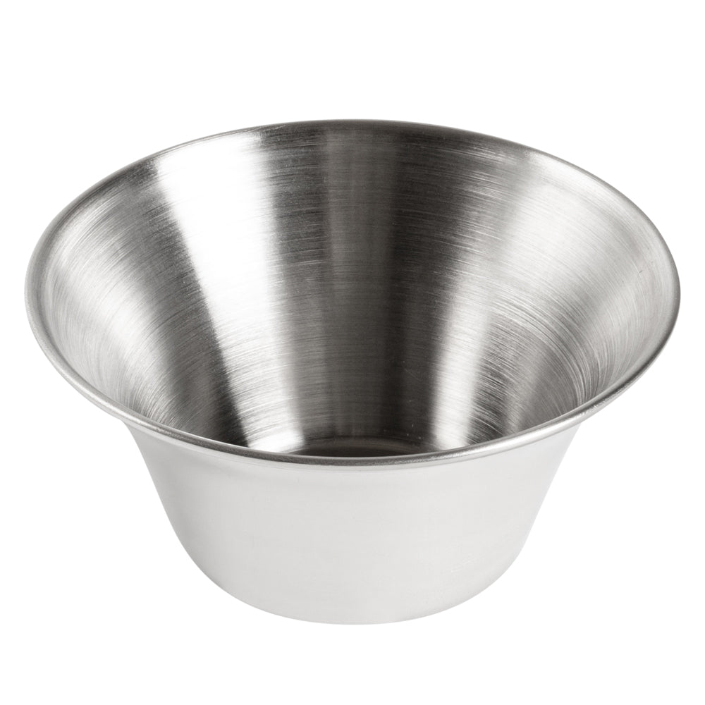 6 oz Stainless Steel Condiment Cup - 3 3/4" x 3 3/4" x 2" - 10 count box