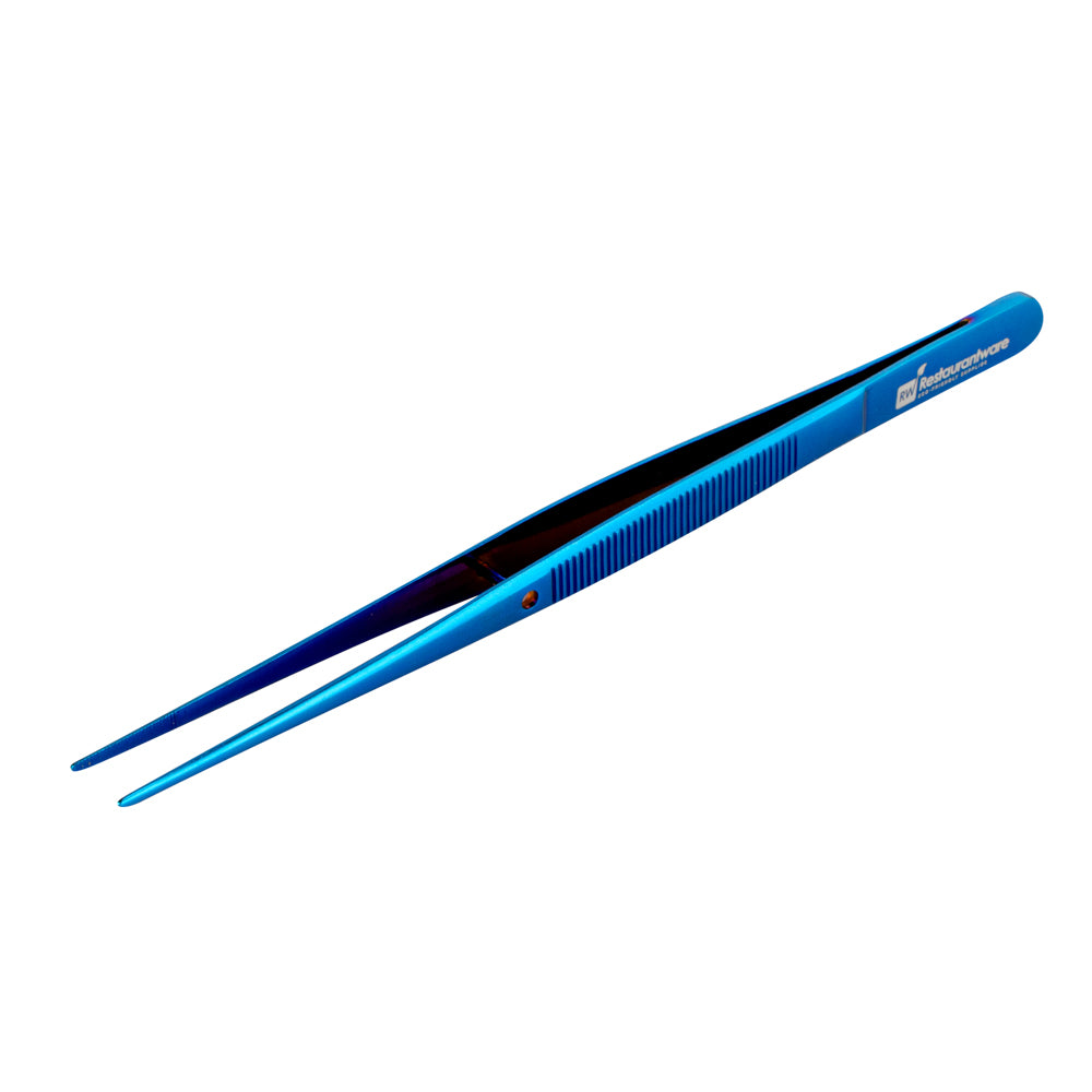 Perfect Point Titanium Blue Stainless Steel Fine Point Tweezers - 6 1/4" x 3/4" x 1/2" - 1 count box