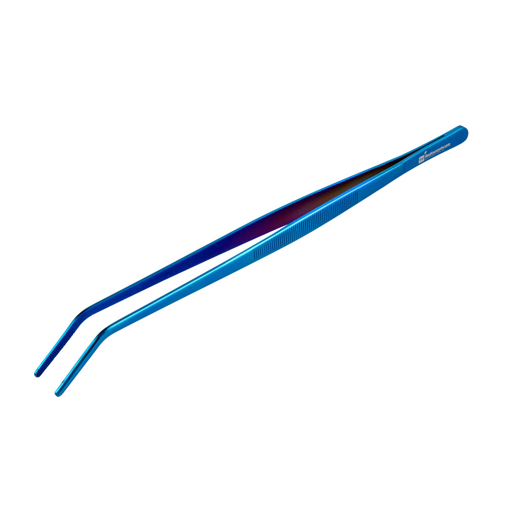 Perfect Point Titanium Blue Stainless Steel Long Slant Nose Tweezers - 11 3/4" x 3/4" x 1/2" - 1 count box