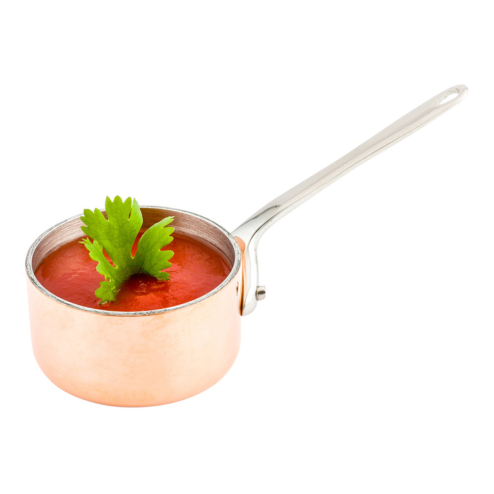 2 oz Copper Stainless Steel Mini Sauce Pan - 5" x 2" x 2" - 1 count box