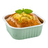 10 oz Square Pistachio Green Aluminum Baking Cup - Lids Available - 4 1/4" x 4 1/4" x 1 1/2" - 100 count box