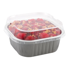 Square Clear Plastic Dome Lid - Fits 10 oz Aluminum Baking Cup - 4 1/2