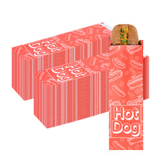 Bag Tek Red Paper Printed Large Hot Dog Foil Bag - 3 3/4