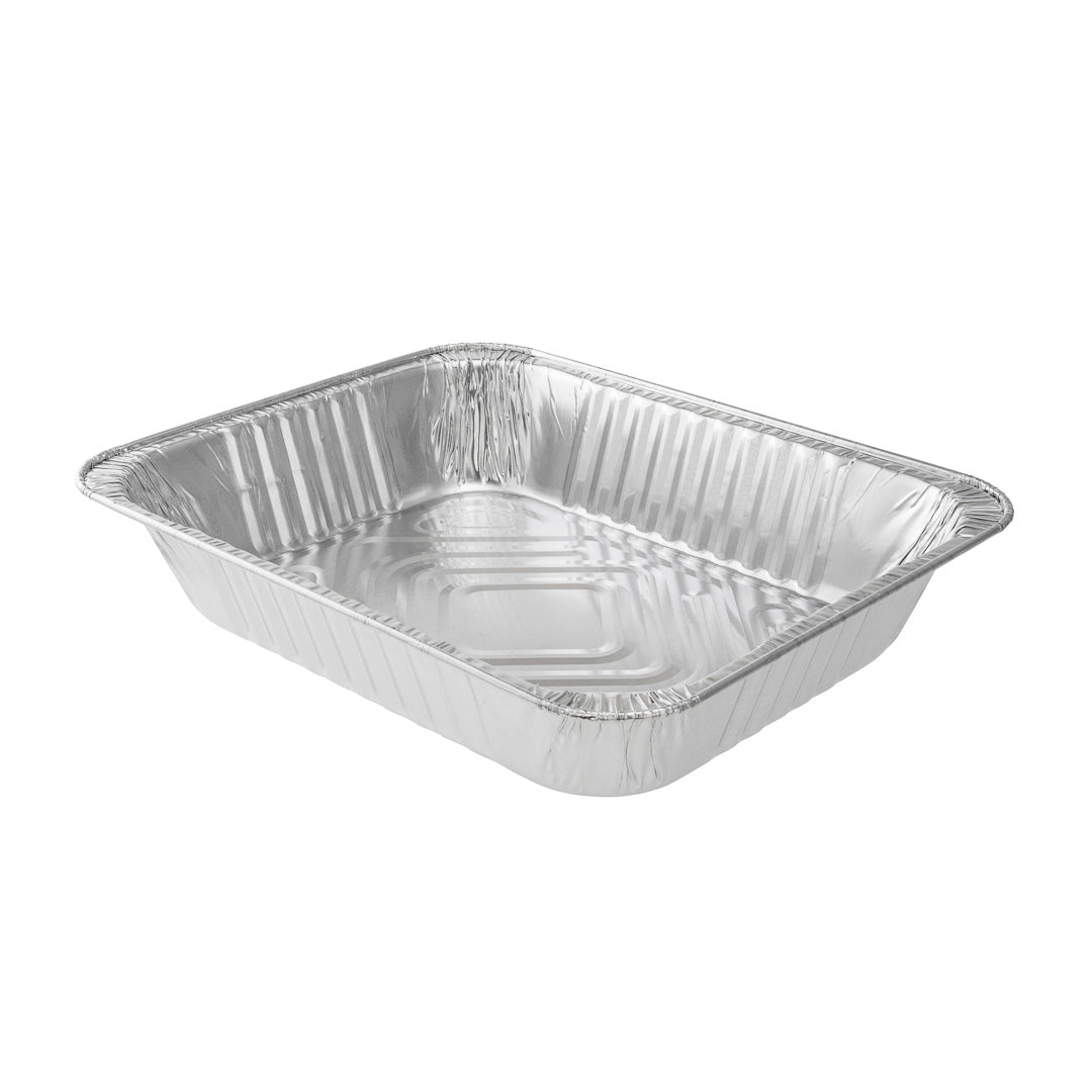 Foil Lux Aluminum 1/2 Size Deep Steam Table Pan - 12 3/4" x 10 1/2" x 2 1/2" - 25 count box