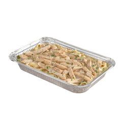 Foil Lux 64 oz Oblong Silver Aluminum 4 lb Take Out Container - 12