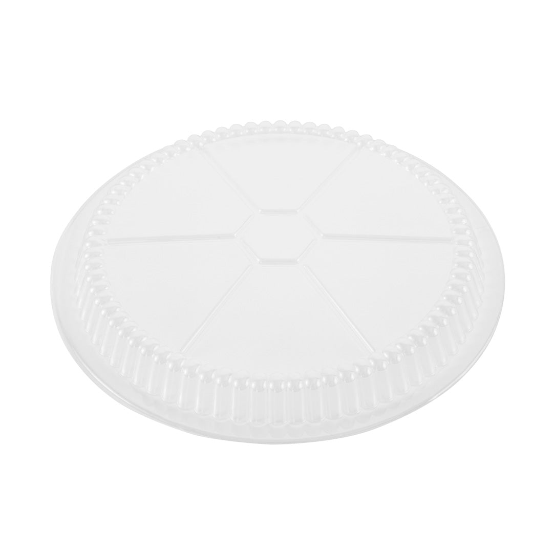 Foil Lux Round Clear Plastic Dome Lid - Fits 9" Take Out Pan - 100 count box