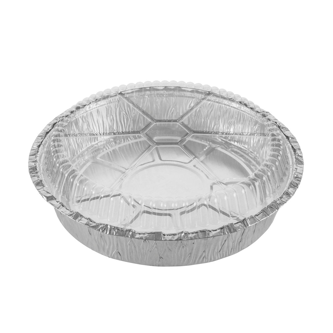 Foil Lux Round Clear Plastic Dome Lid - Fits 9" Take Out Pan - 100 count box