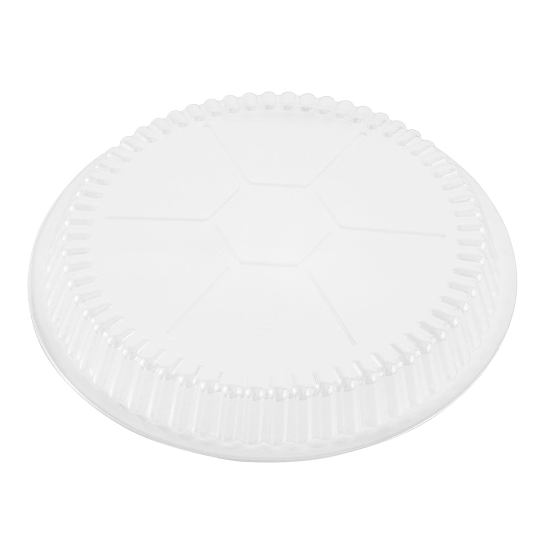 Foil Lux Round Clear Plastic Dome Lid - Fits 8" Take Out Pan - 100 count box