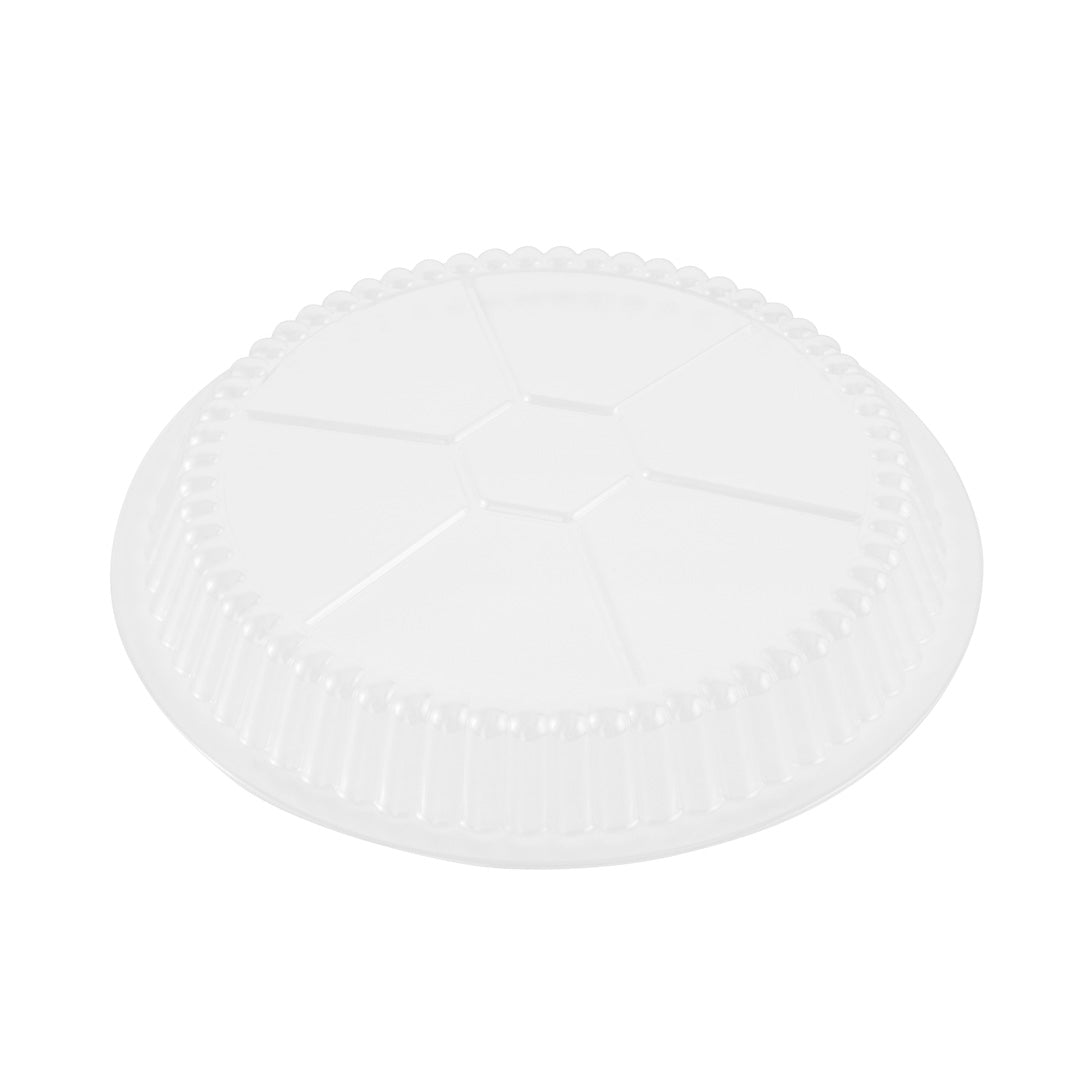 Foil Lux Round Clear Plastic Dome Lid - Fits 7" Take Out Pan - 100 count box