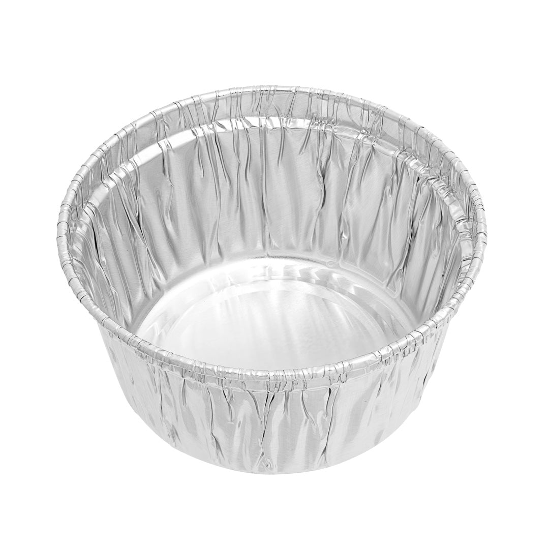 Foil Lux 4 oz Round Silver Aluminum Ramekin / Portion Cup - 3" x 3" x 2" - 100 count box