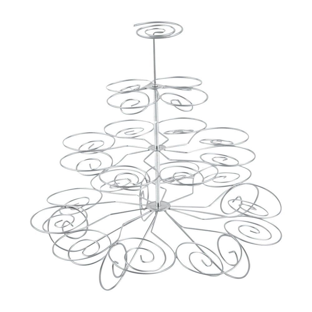 Pastry Tek Iron Cupcake Stand - 4-Tier, Holds 23 Cupcakes - 12 1/2" x 12 1/2" x 11 1/2" - 1 count box