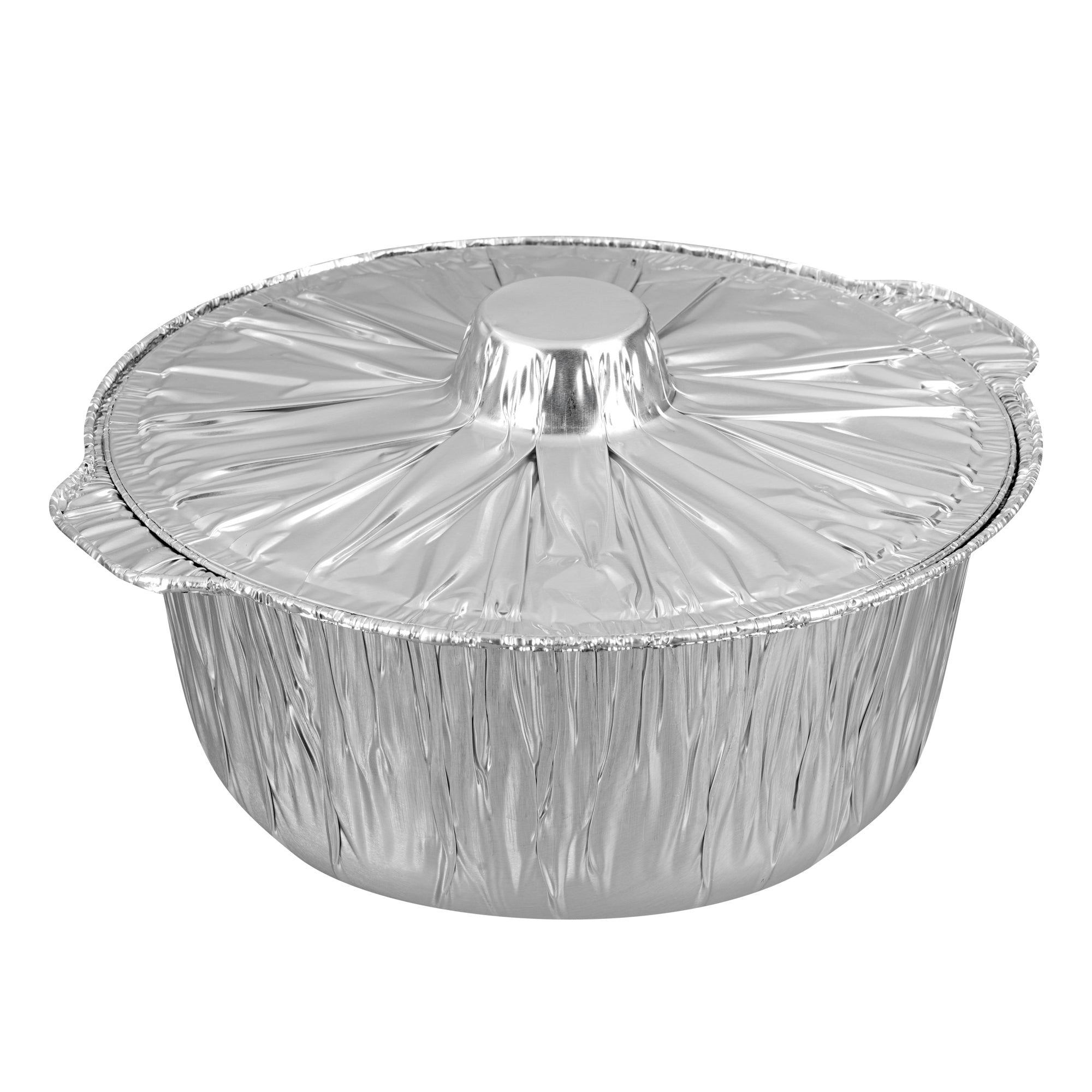 Foil Lux 4 qt Aluminum Foil Pot - with Lid - 11 1/2" x 10 1/4" x 4 3/4" - 100 count box