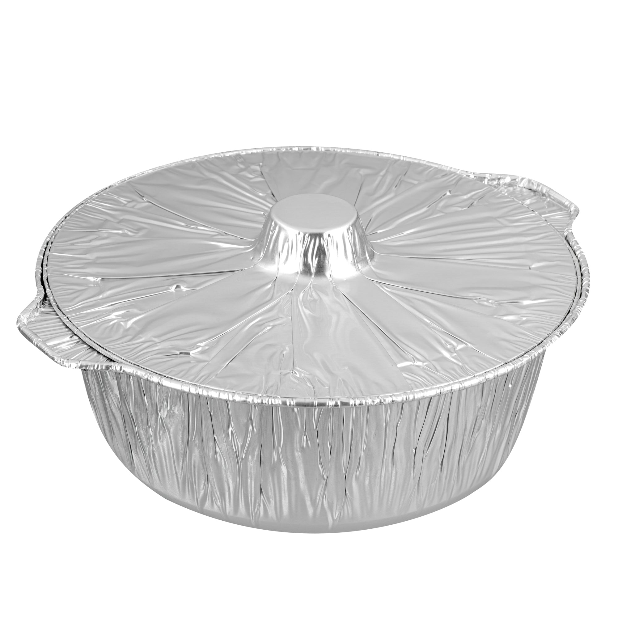 Foil Lux 6 qt Aluminum Foil Pot - with Lid - 13 1/2" x 12" x 4 3/4" - 100 count box