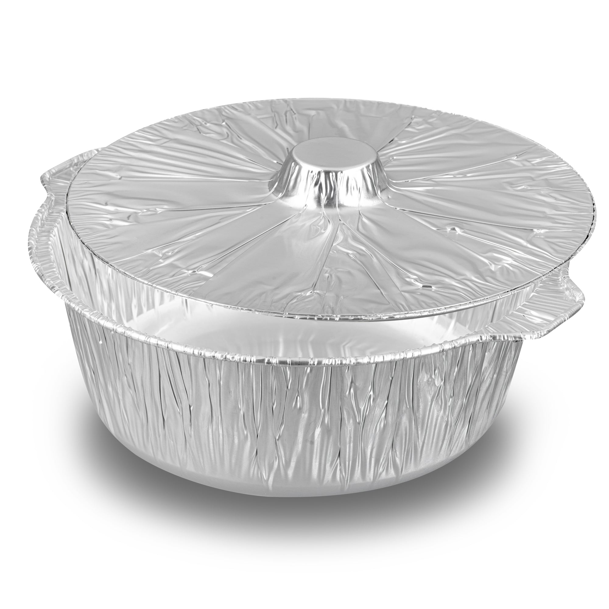 Foil Lux 6 qt Aluminum Foil Pot - with Lid - 13 1/2" x 12" x 4 3/4" - 100 count box