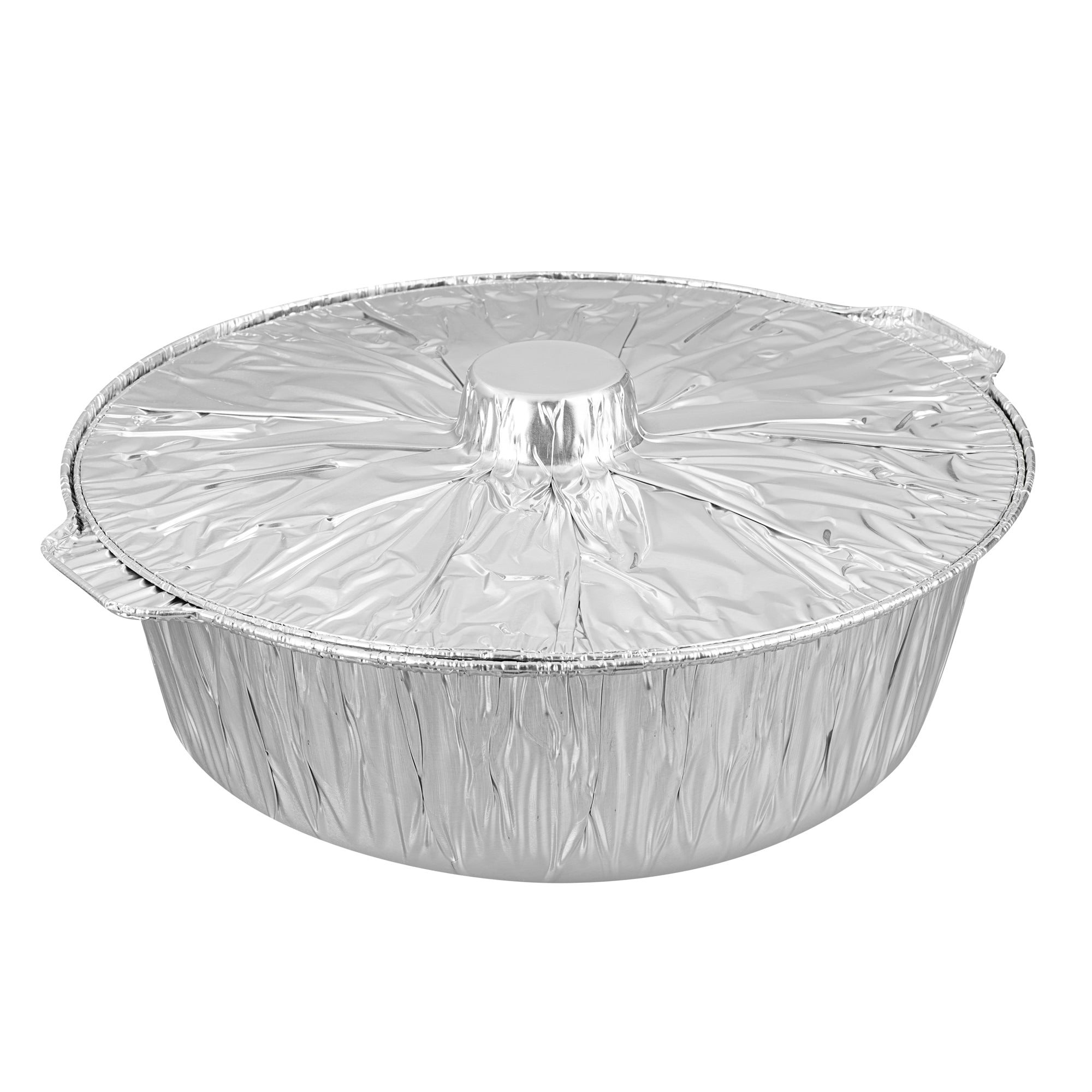 Foil Lux 8 qt Aluminum Foil Pot - with Lid - 15 1/4" x 14" x 4 3/4" - 50 count box