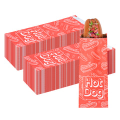 Bag Tek Red Paper Printed Hot Dog Foil Bag - Pint Size - 4 1/2