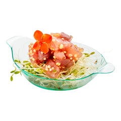 Oval Seagreen Plastic Mini Handled Plate - 3 3/4