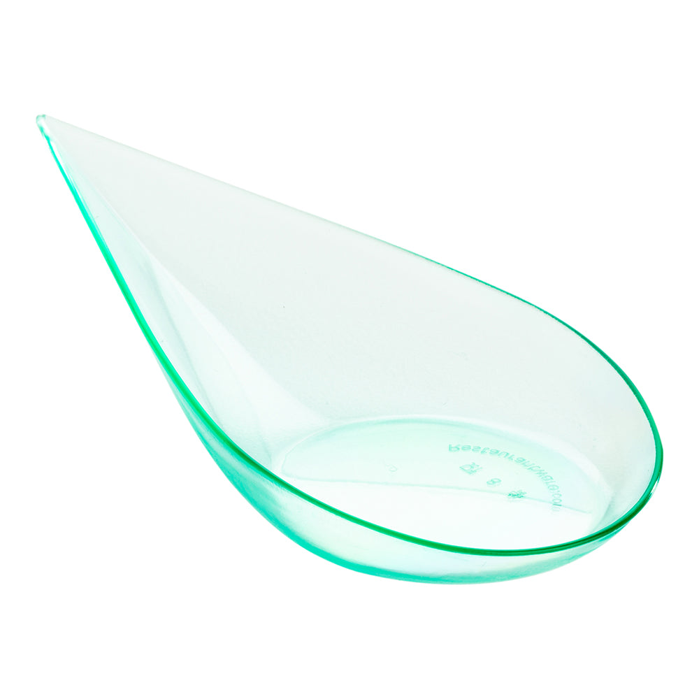 Teardrop Seagreen Plastic Spoon - 4" x 2" x 1/2" - 100 count box