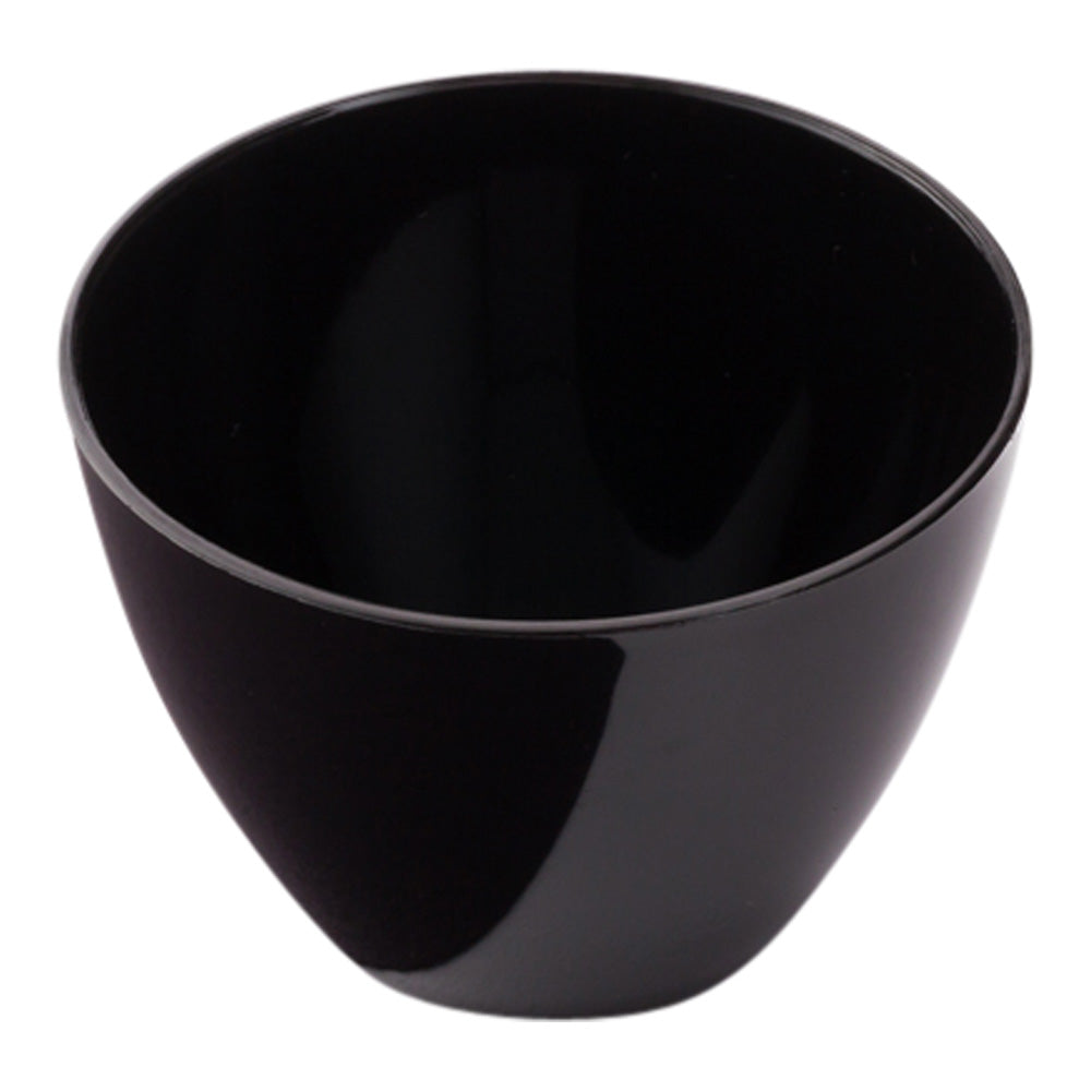 2 oz Round Black Plastic Mini Tasting Bowl - 2" x 2" x 1 1/2" - 100 count box