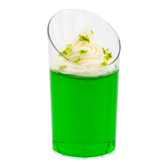 3 oz Round Clear Plastic Incline Shot Glass - 2