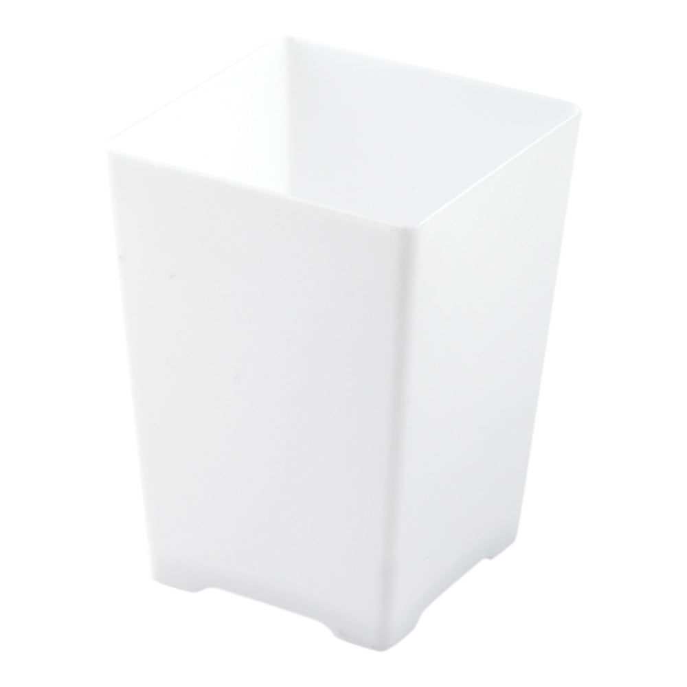 4 oz Square White Plastic Tall Quadrato Cup - 2" x 2 3/4" x 2" - 100 count box