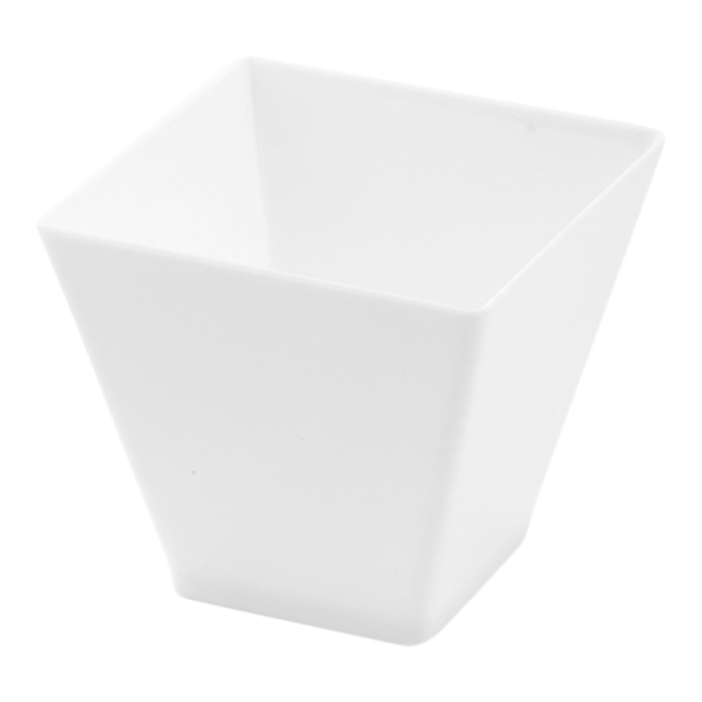 2 oz Square White Plastic Mini Kova Cup - 2" x 2" x 1 3/4" - 100 count box